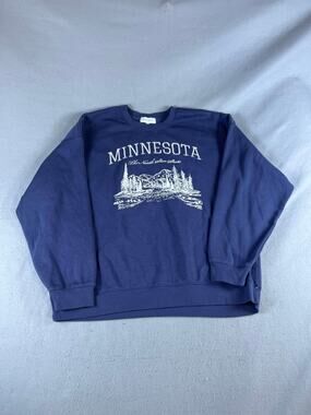 State of Mine Minnesota Sweatshirt Adult XXL Blue The North Star State Fleece